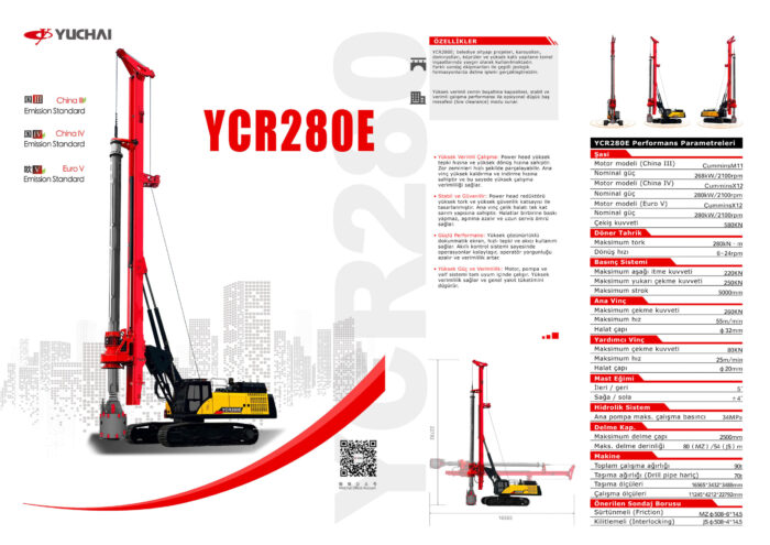 YUCHAI YCR280E Fore Kazık Makinesi