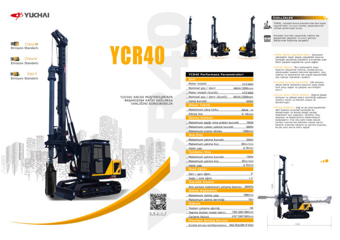 YUCHAI YCR40 Fore Kazık Makinesi